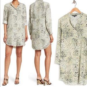 Velvet Heart roll tab sleeve, button front dress